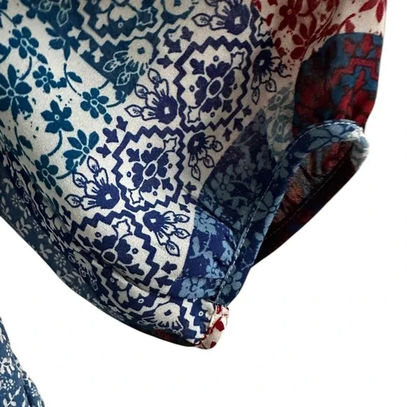 Zac & Rachel Patchwork Blouse‎ Paisley Floral Print Bohemian Top S/C - Picture 4 of 14